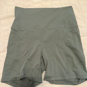 Women's High-Waisted Green Shorts